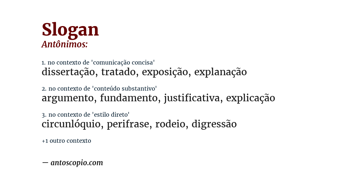 Antônimo de slogan