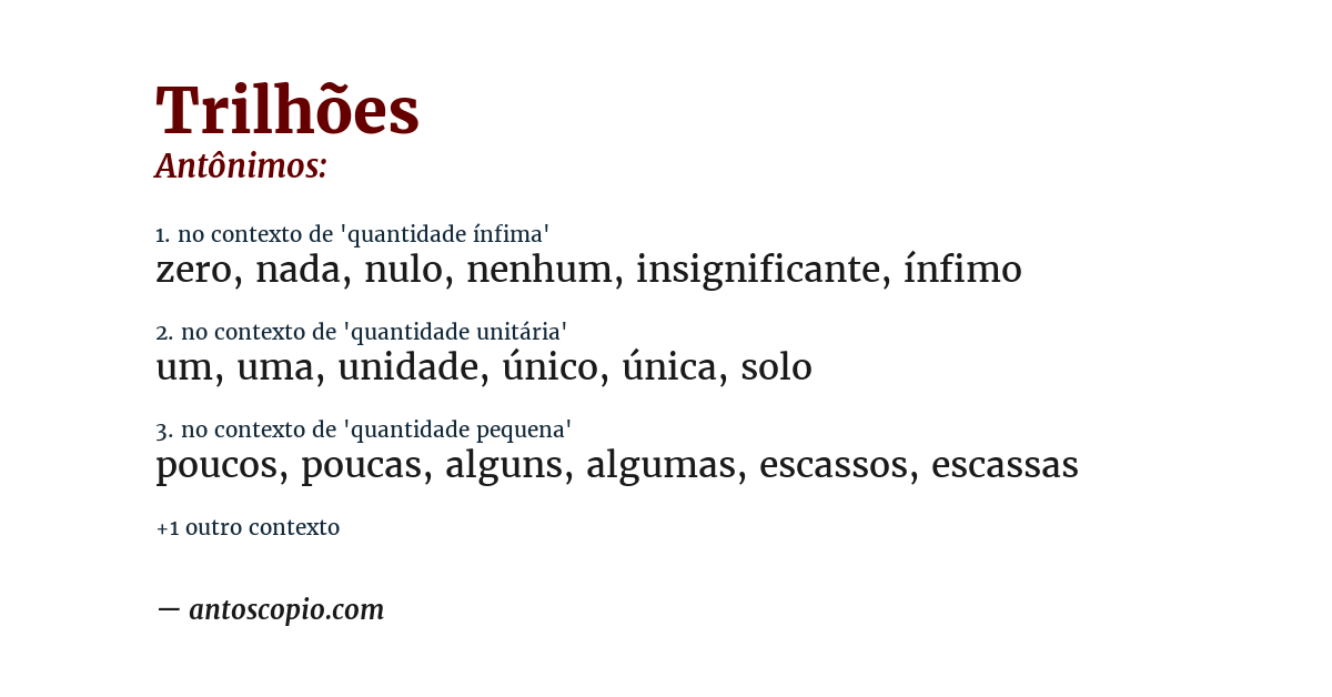 Antônimo de trilhões