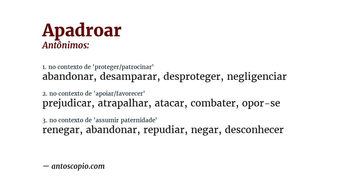 Antônimo de apadroar