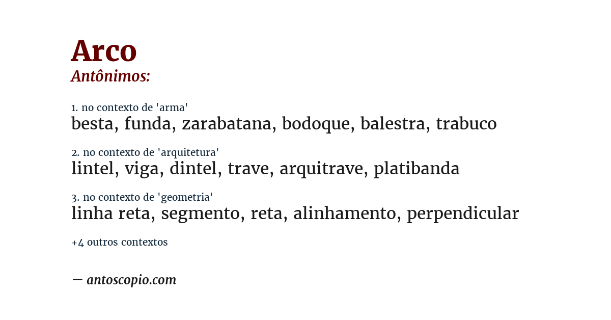 Antônimo de arco