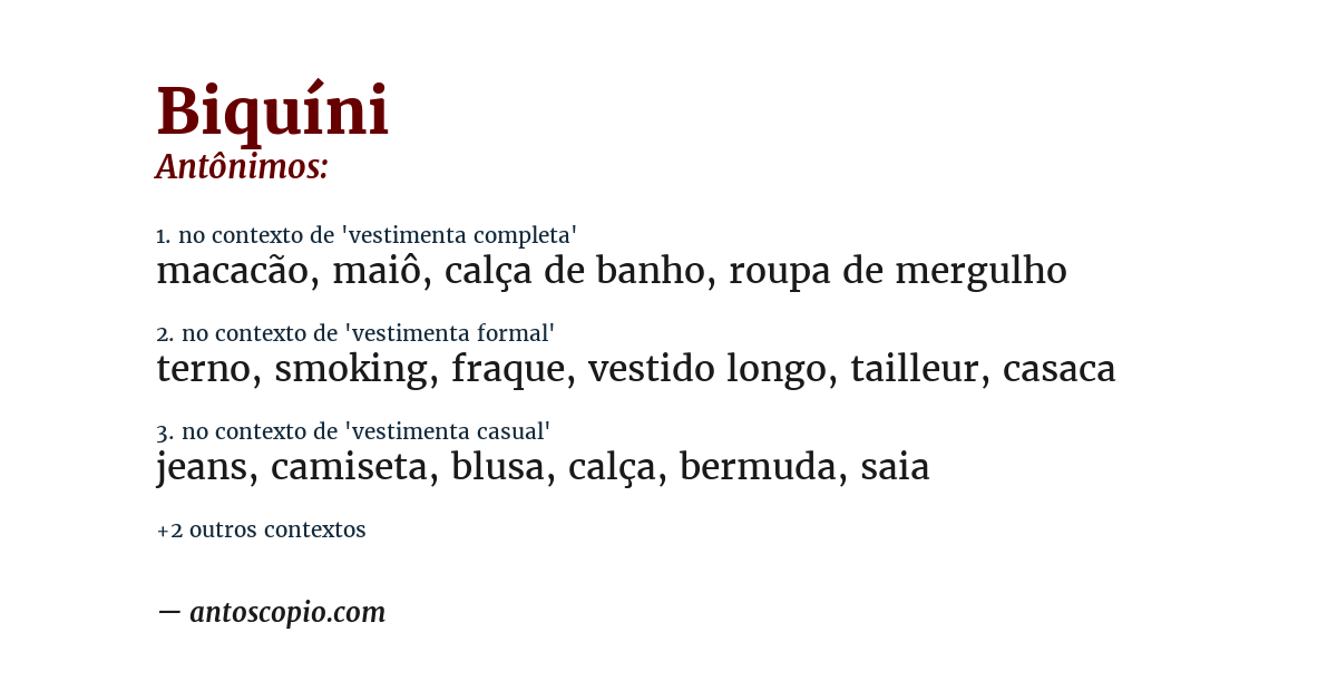 Antônimo de biquíni