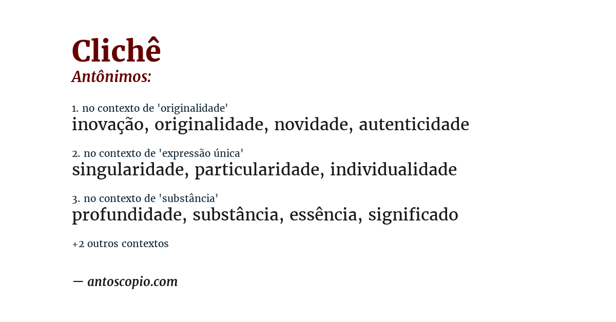 Antônimo de clichê
