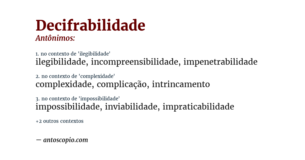 Antônimo de decifrabilidade
