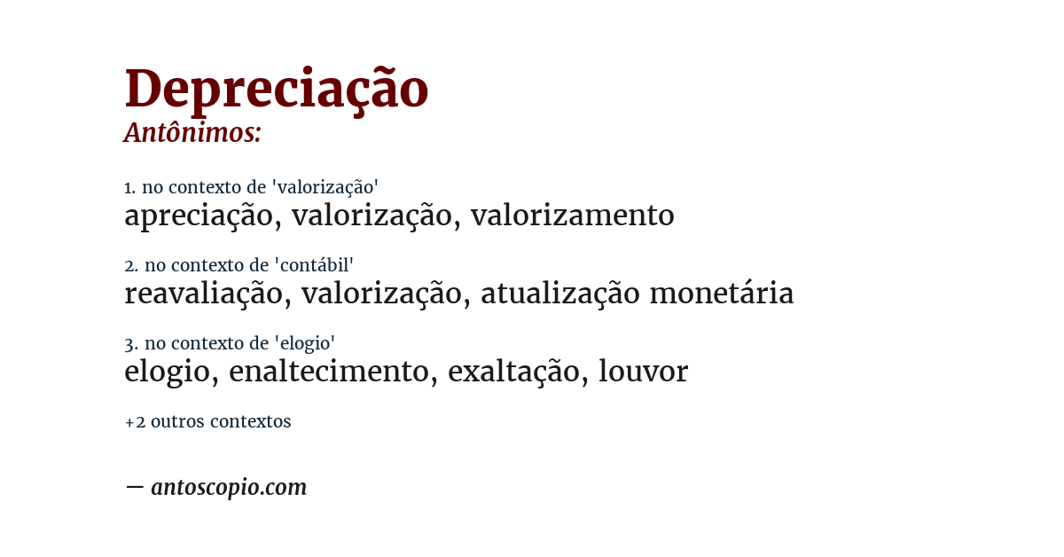 Antônimo de depreciação