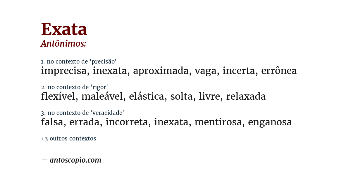 Antônimo de exata