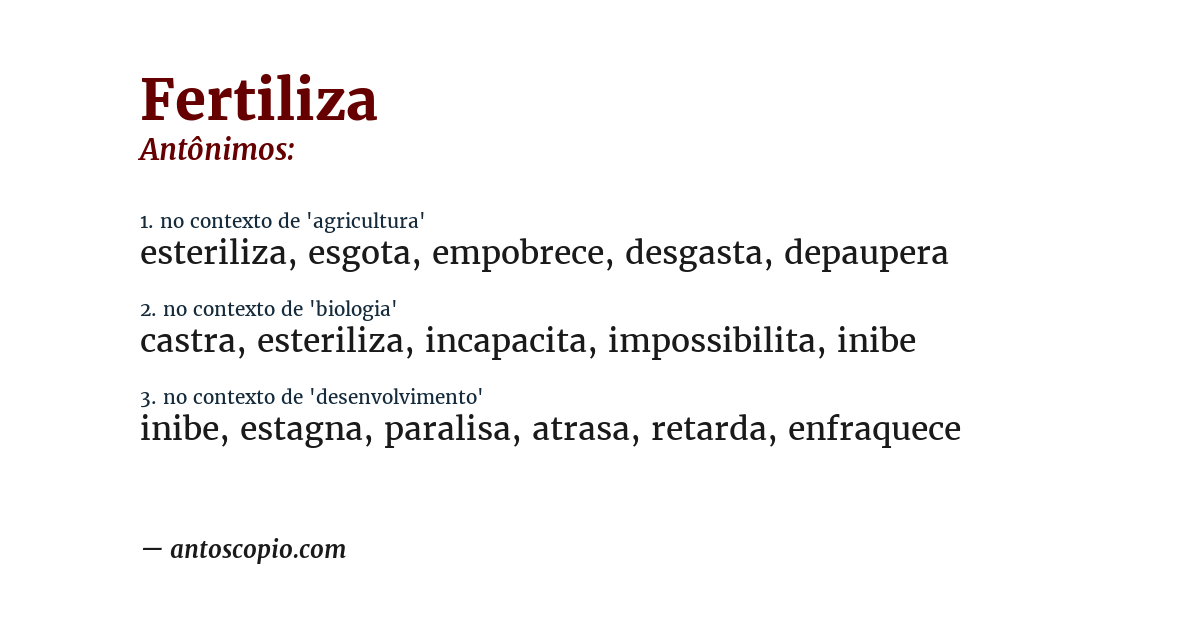 Antônimo de fertiliza