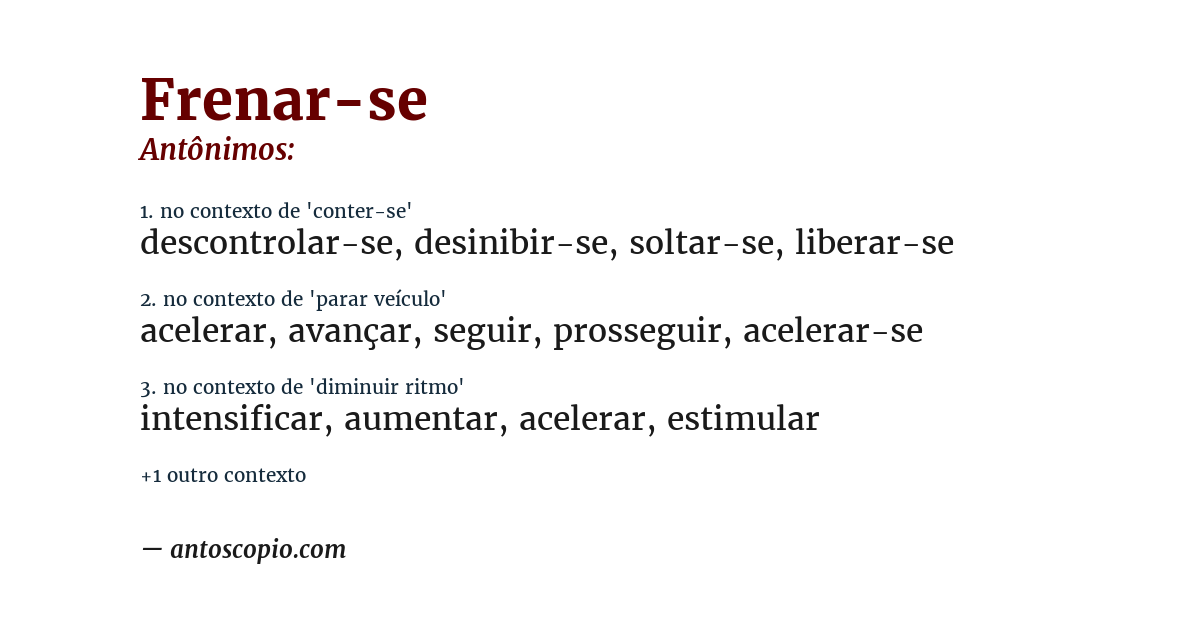Antônimo de frenar-se