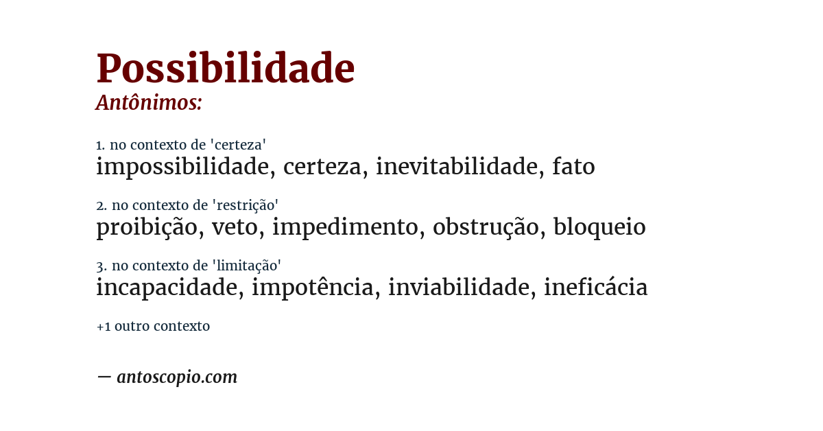 Antônimo de possibilidade