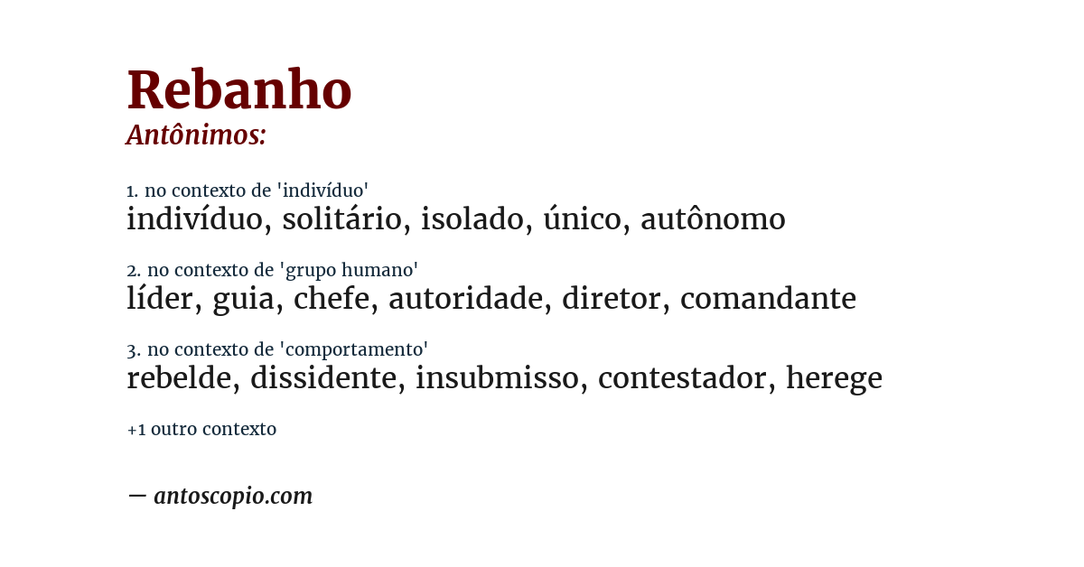 Antônimo de rebanho