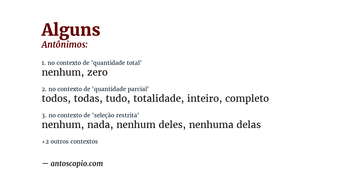 Antônimo de alguns