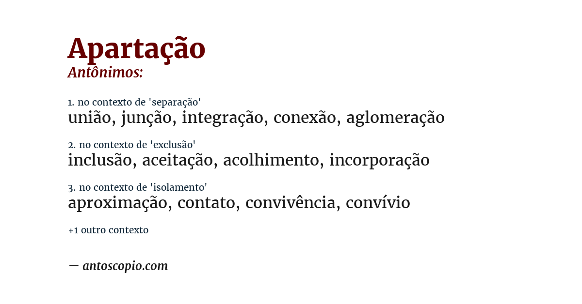 Antônimo de apartação