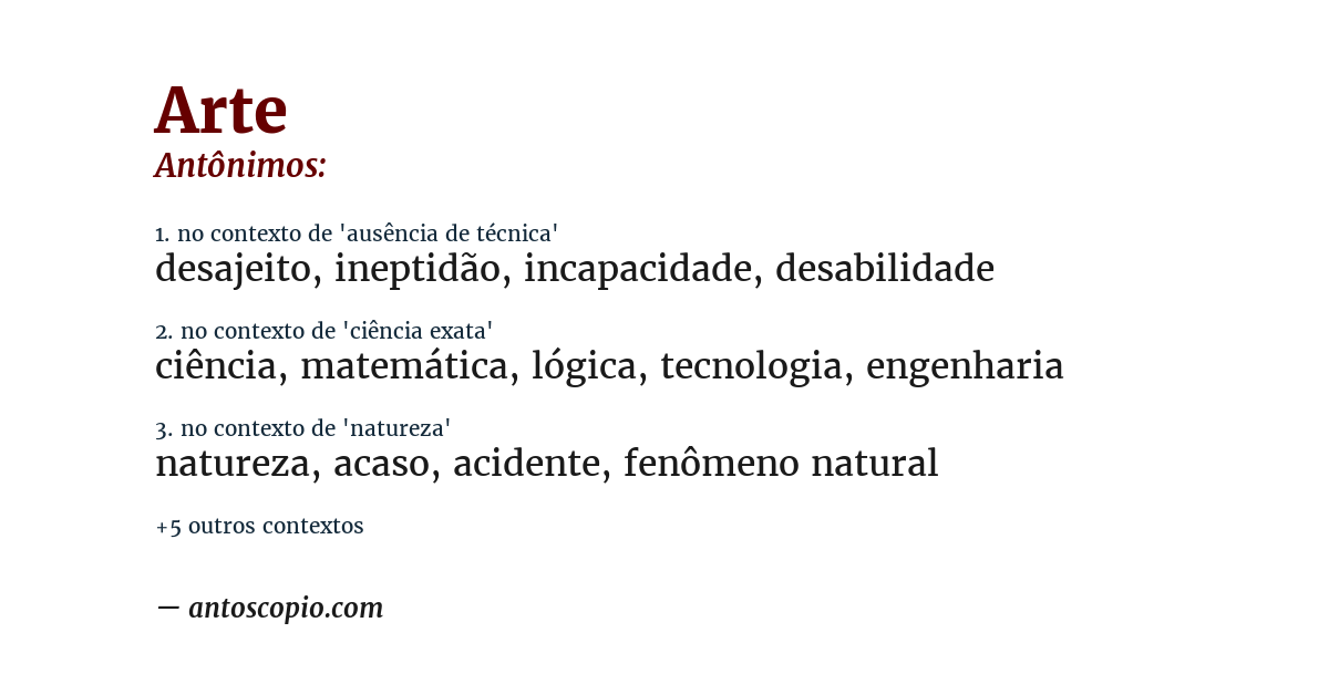 Antônimo de arte
