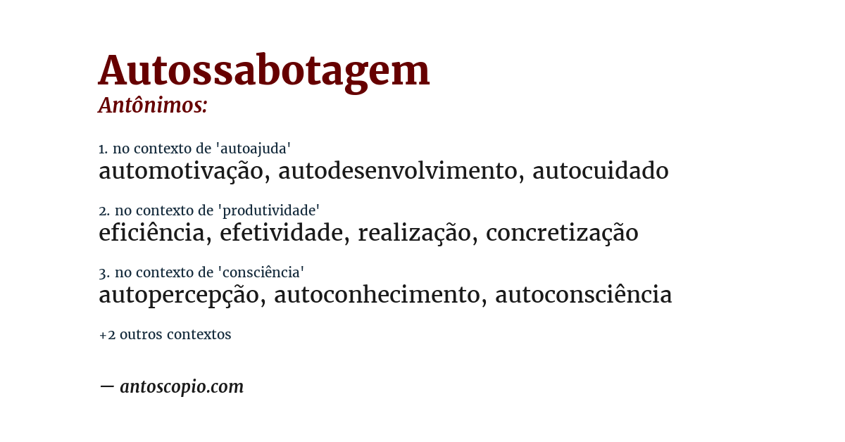 Antônimo de autossabotagem