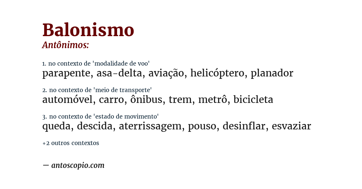 Antônimo de balonismo