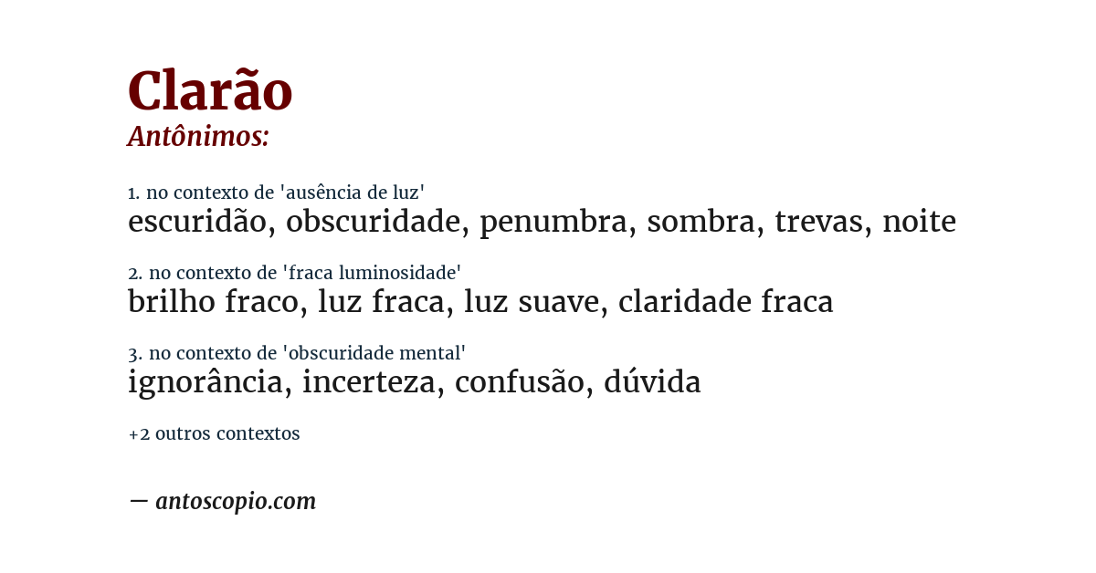 Antônimo de clarão