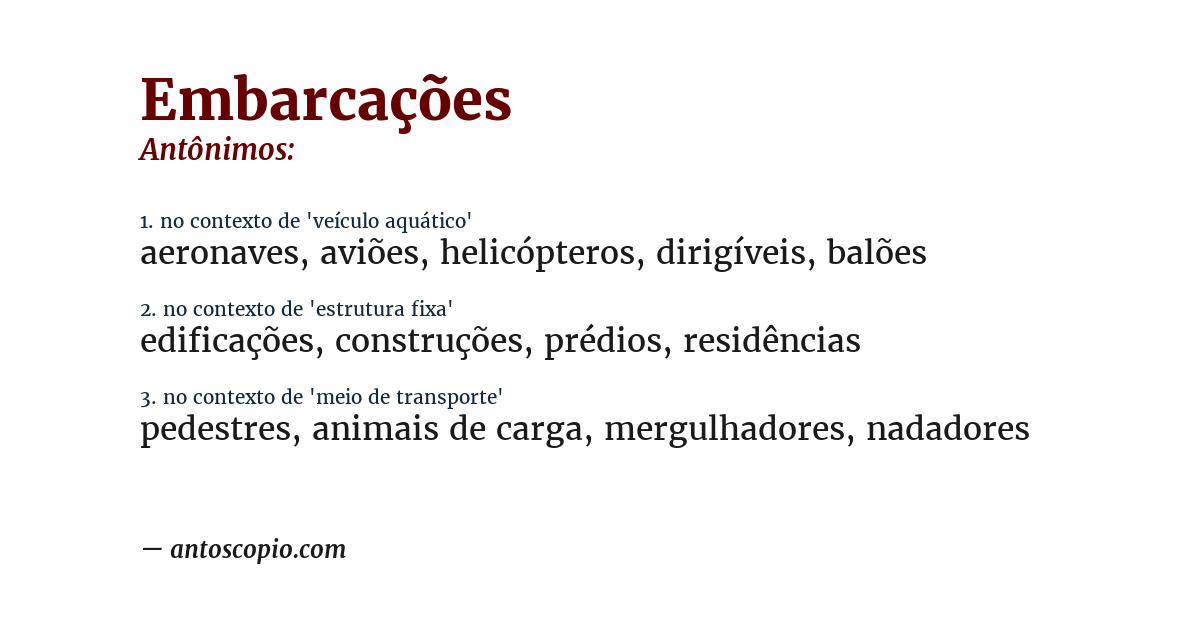 Antônimo de embarcações