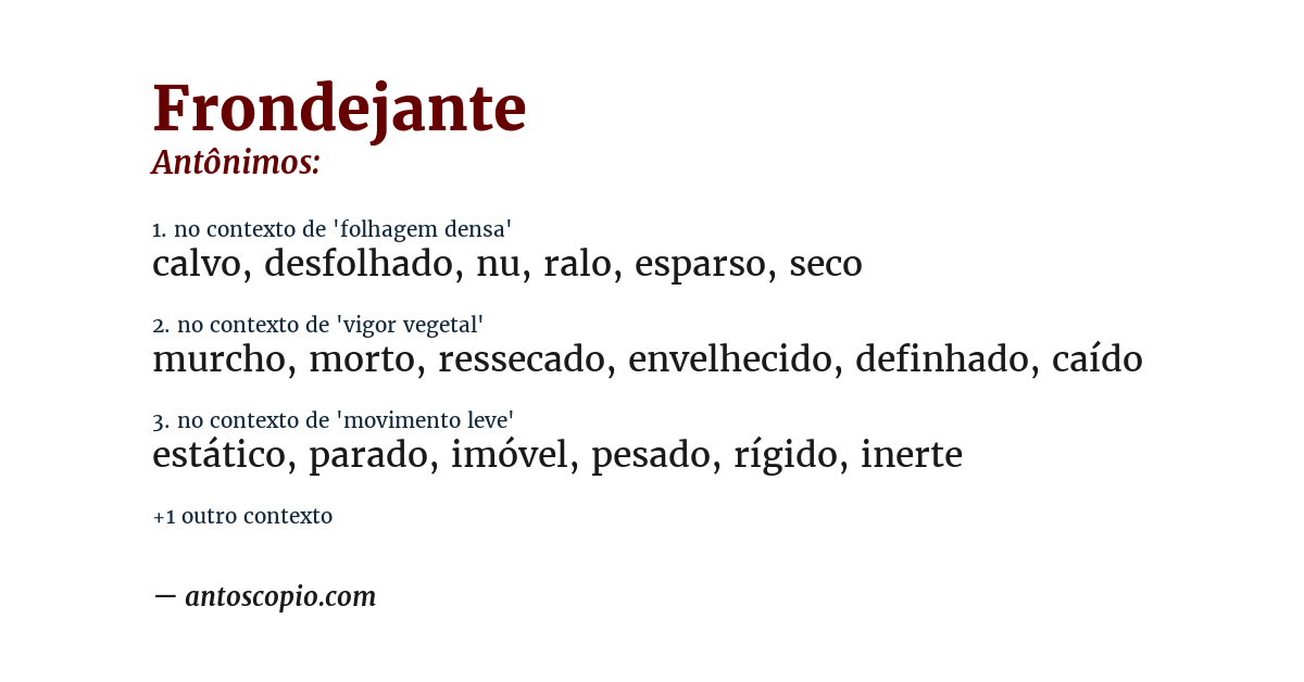 Antônimo de frondejante
