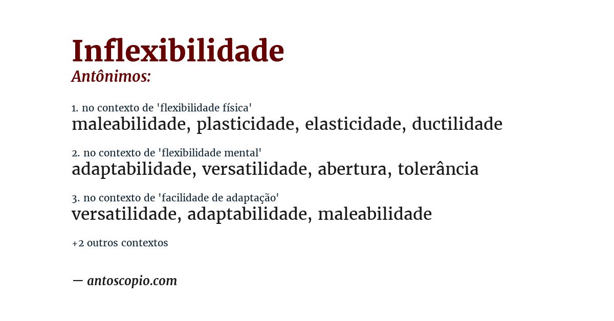 Antônimo de inflexibilidade