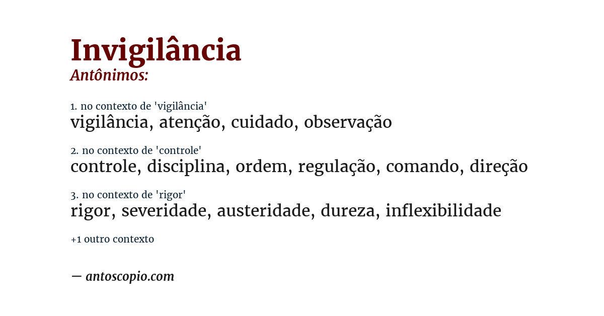 Antônimo de invigilância