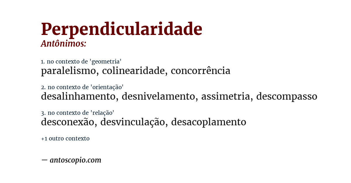 Antônimo de perpendicularidade