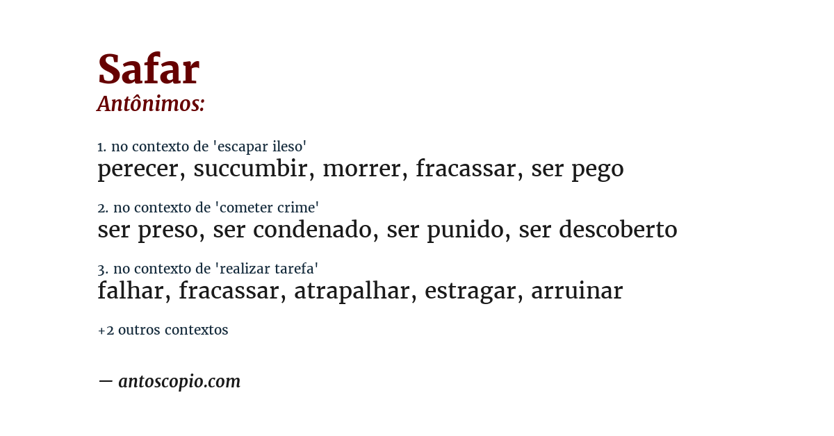 Antônimo de safar