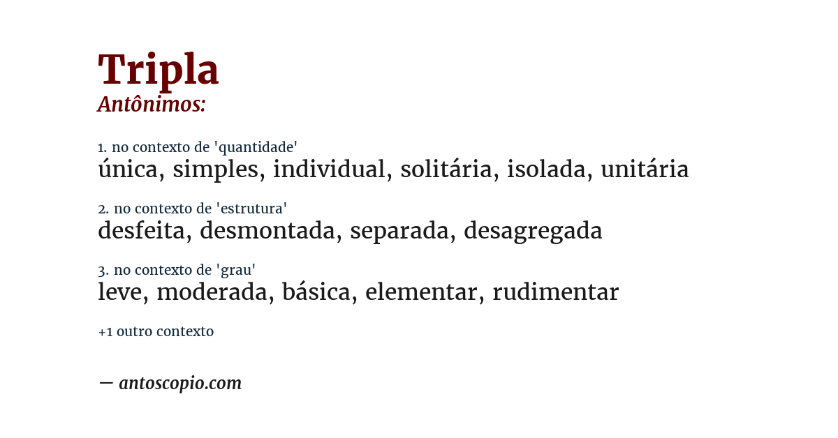 Antônimo de tripla