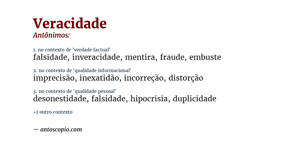 Antônimo de veracidade