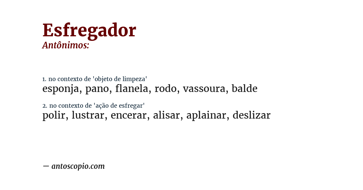 Antônimo de esfregador