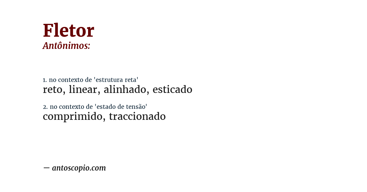 Antônimo de fletor