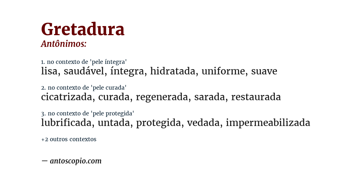 Antônimo de gretadura