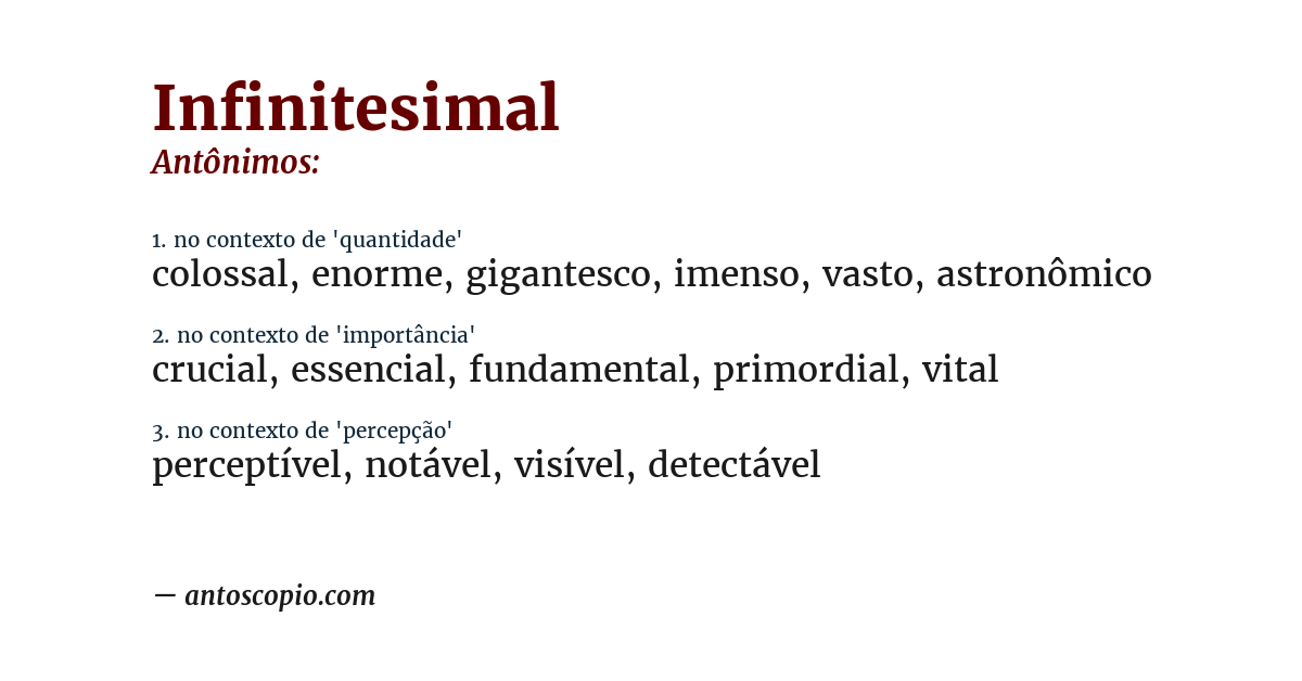 Antônimo de infinitesimal