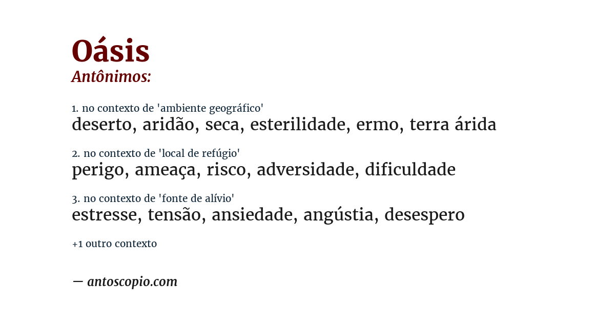 Antônimo de oásis