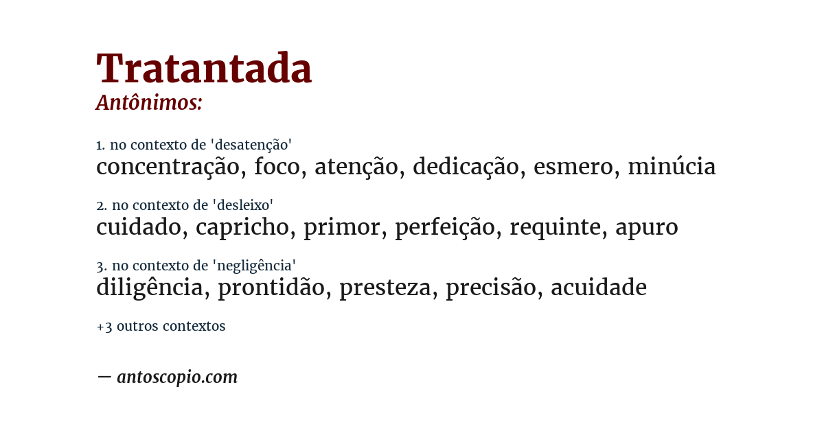 Antônimo de tratantada