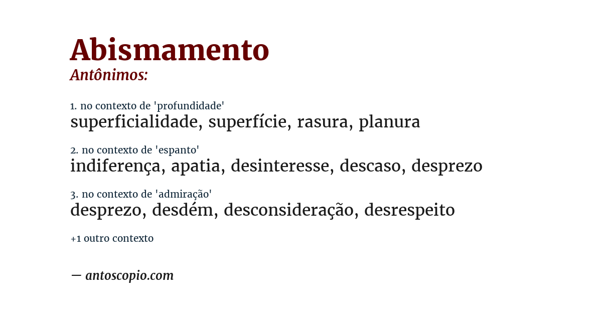 Antônimo de abismamento