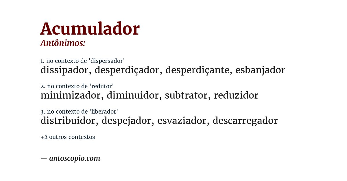 Antônimo de acumulador