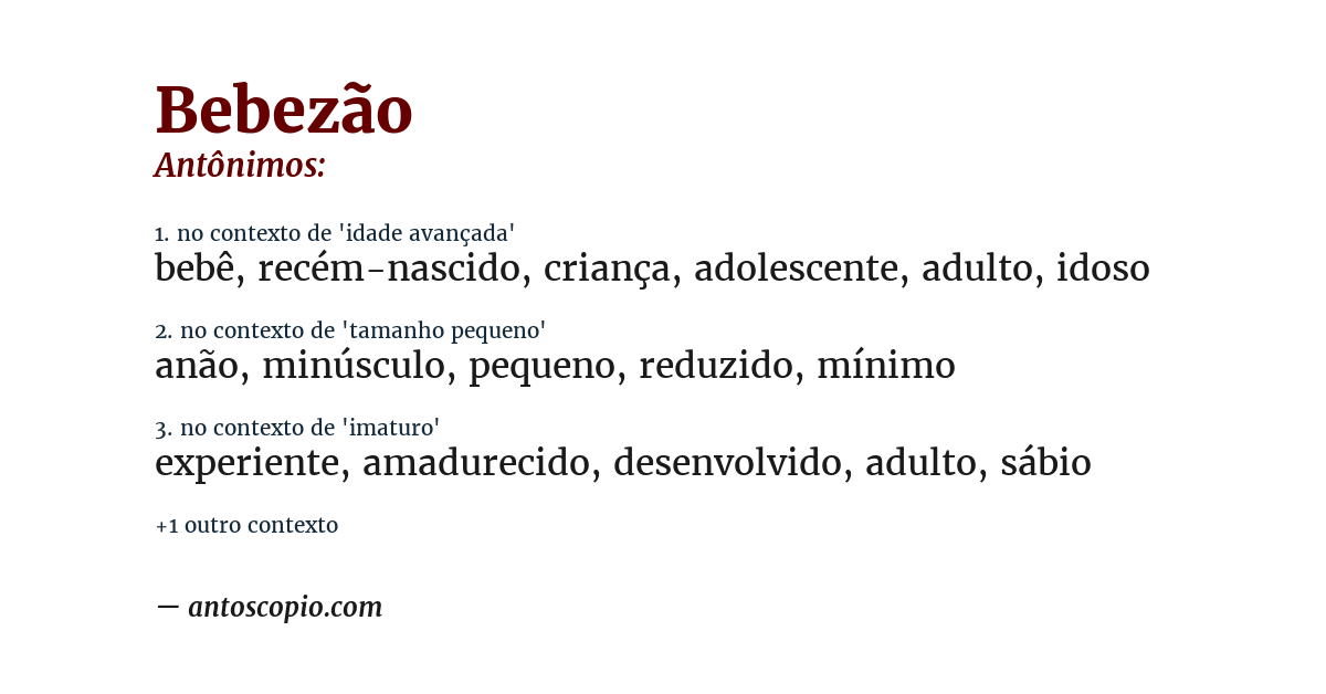 Antônimo de bebezão