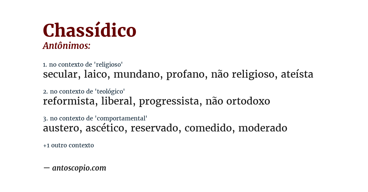 Antônimo de chassídico