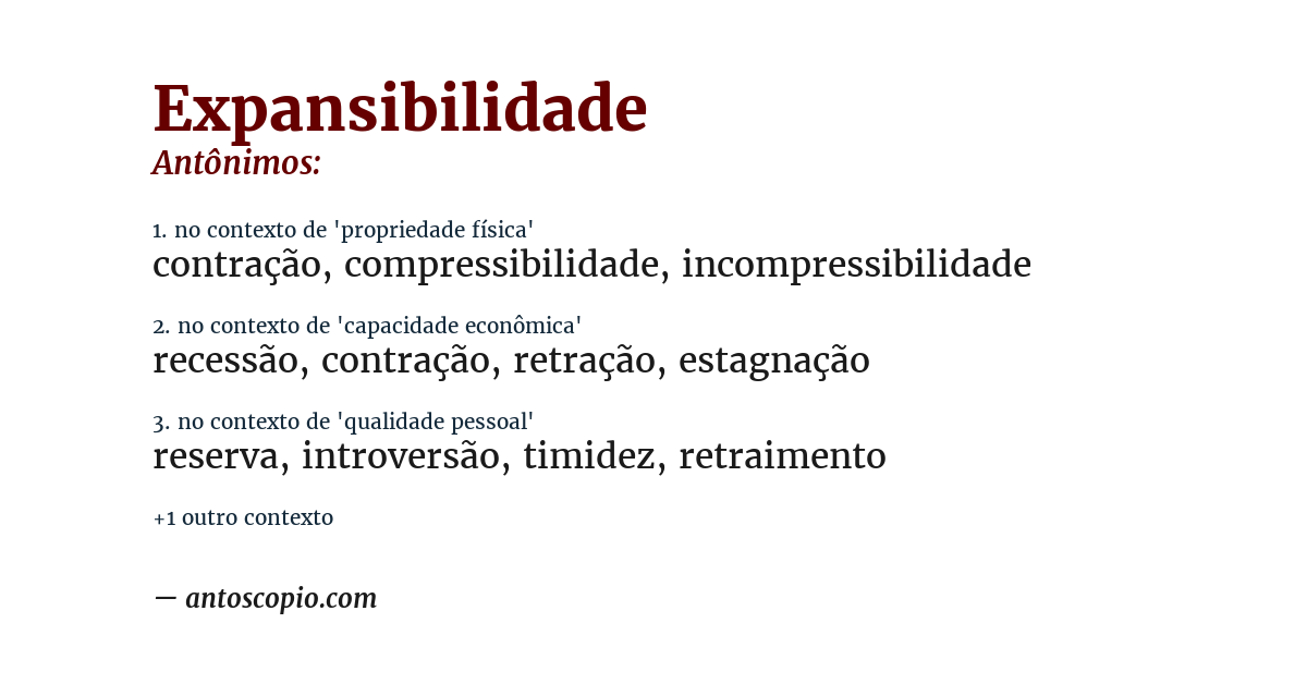 Antônimo de expansibilidade