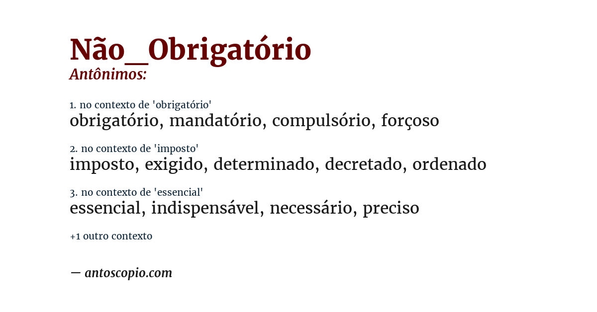 Antônimo de não_obrigatório