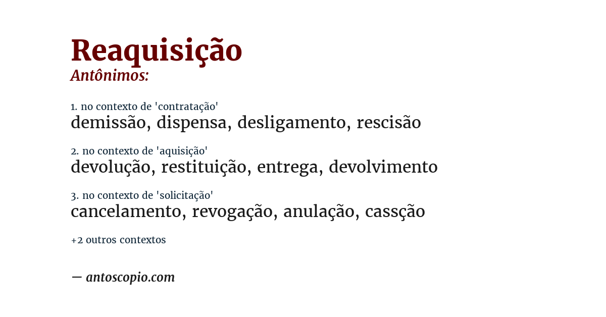 Antônimo de reaquisição