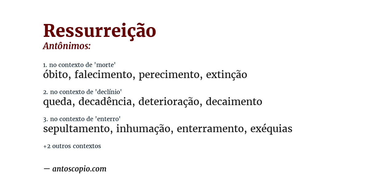 Antônimo de ressurreição