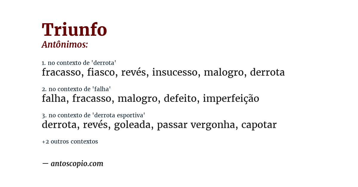 Antônimo de triunfo