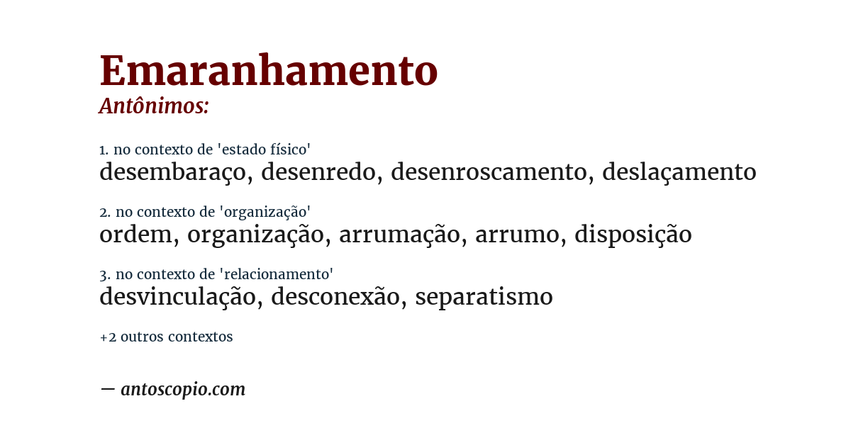 Antônimo de emaranhamento