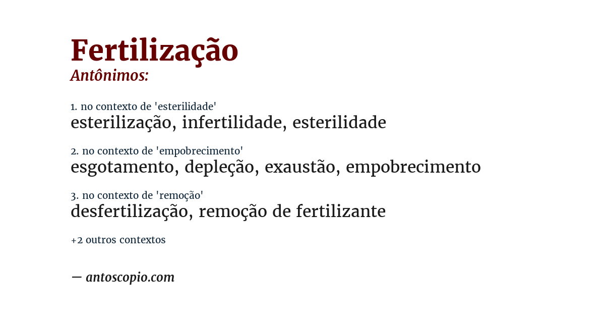 Antônimo de fertilização