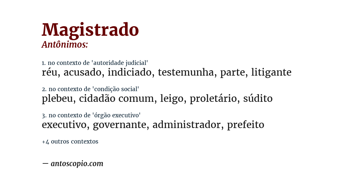 Antônimo de magistrado