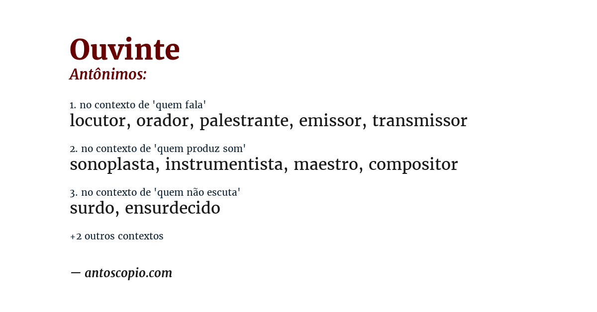 Antônimo de ouvinte