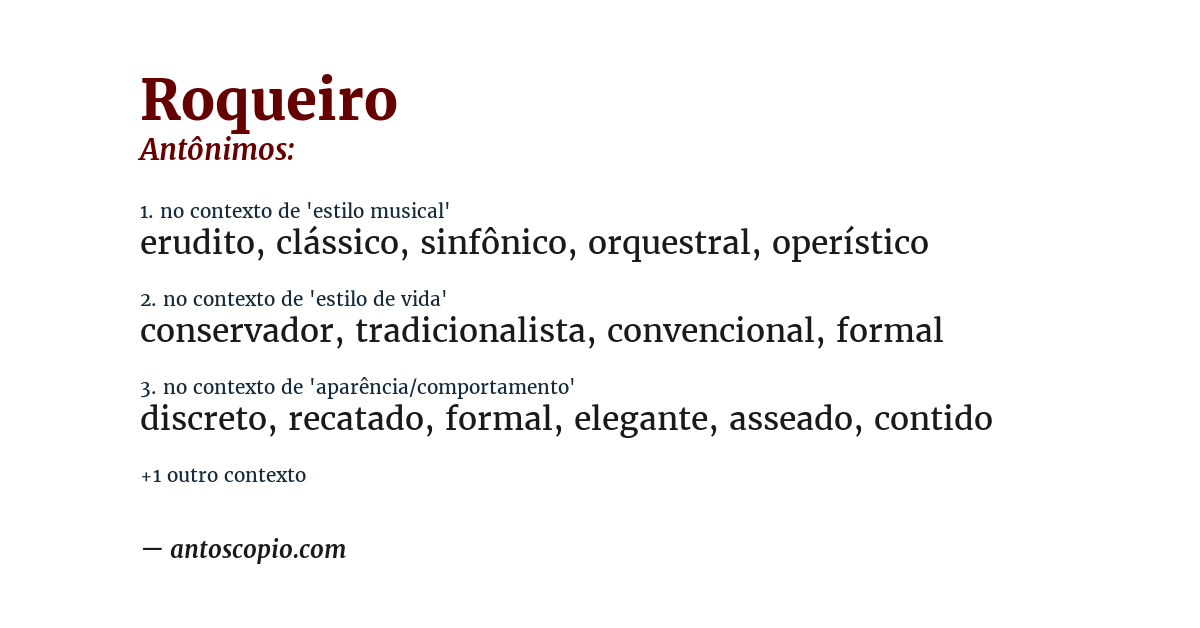 Antônimo de roqueiro