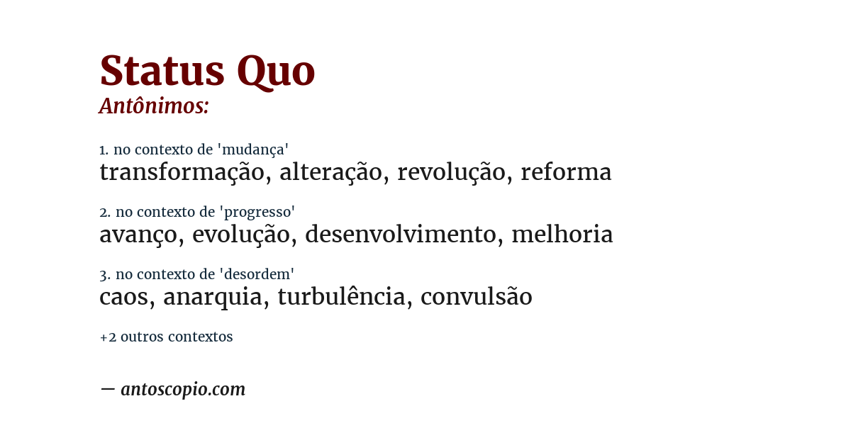 Antônimo de status quo