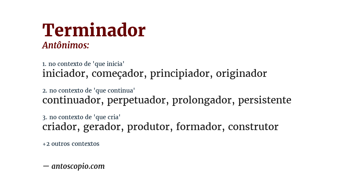 Antônimo de terminador