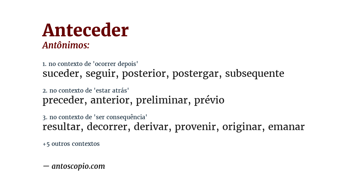 Antônimo de anteceder